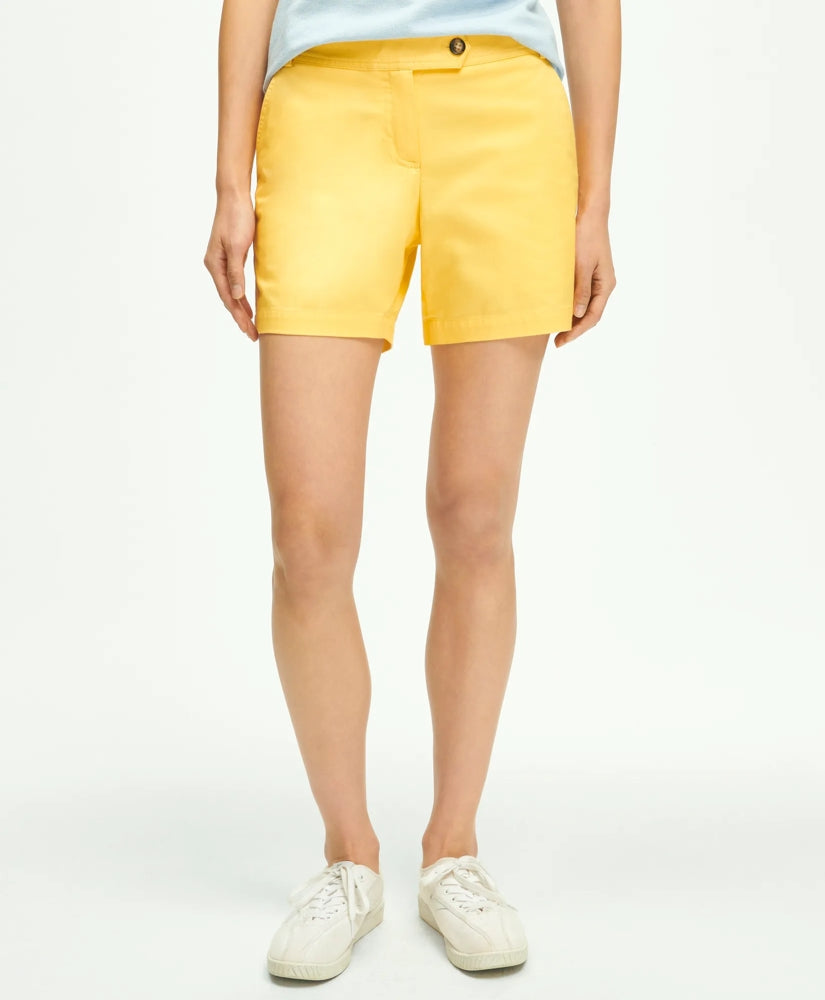 Women Stretch Cotton Twill Shorts - Brooks Brothers US
