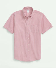 Shirts Washed Cotton Seersucker Button-Down Collar, Stripe Short-Sleeve Sport Shirt - Brooks Brothers Near me
