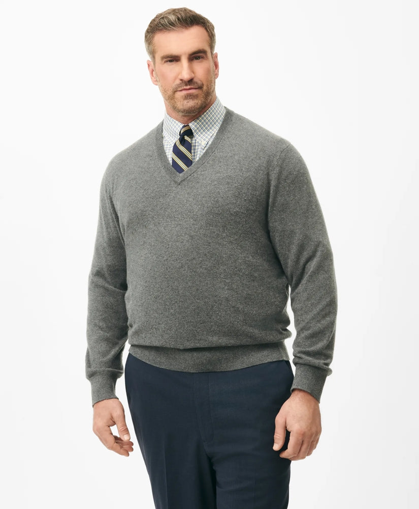 Men Big & Tall 3-Ply Cashmere V-Neck Sweater - Brooks Brothers Gift