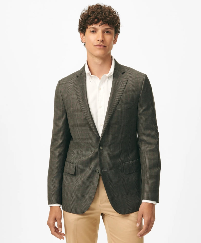 Sale Classic Fit Checked Sport Coat in Wool - Brooks Brothers US