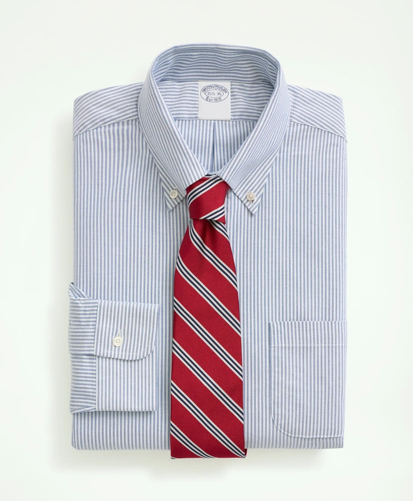 Men American-Made Oxford Cloth Button-Down Stripe Dress Shirt