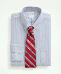 Men American-Made Oxford Cloth Button-Down Stripe Dress Shirt