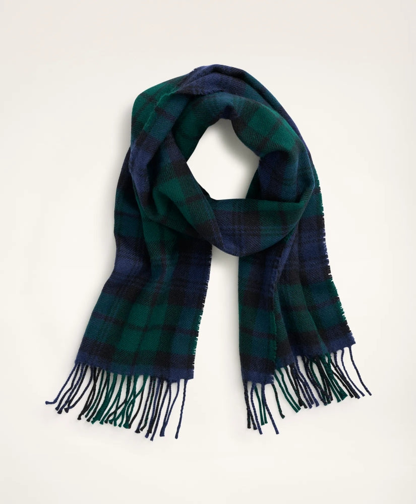 Men Lambswool Black Watch Tartan Scarf - Brooks Brothers Gift