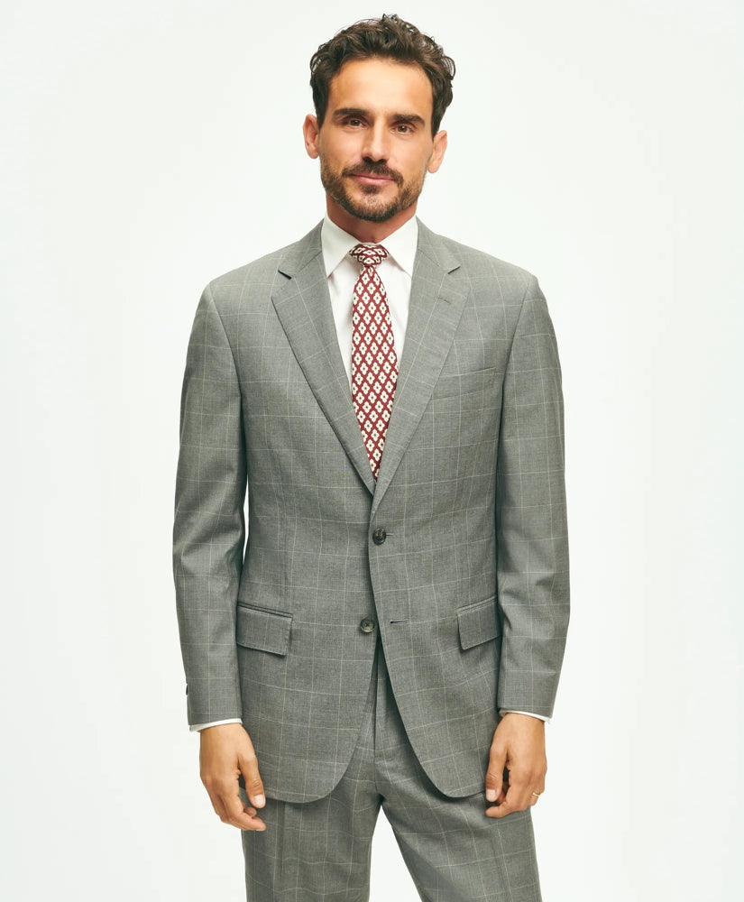 Sale Traditional Fit 1818 Windowpane Suit In Wool - Brooks Brothers Near me
