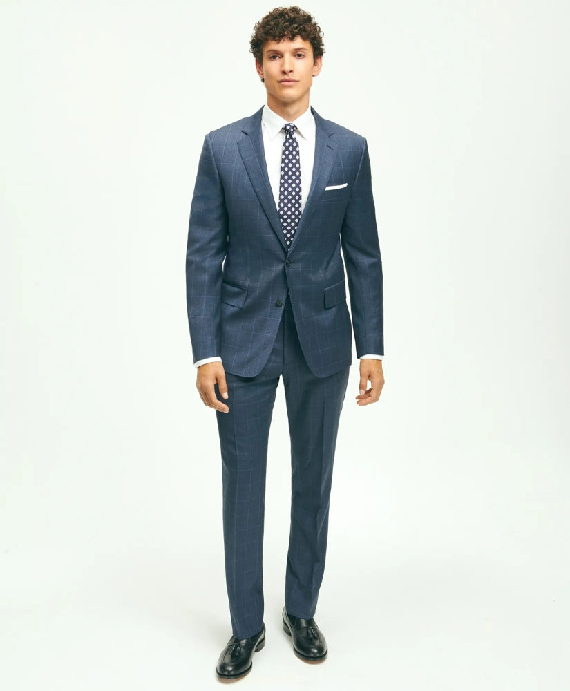 Tailored Classic Fit Wool Windowpane 1818 Suit