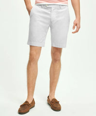 Sale Washed Stretch Cotton Seersucker Shorts - Brooks Brothers US