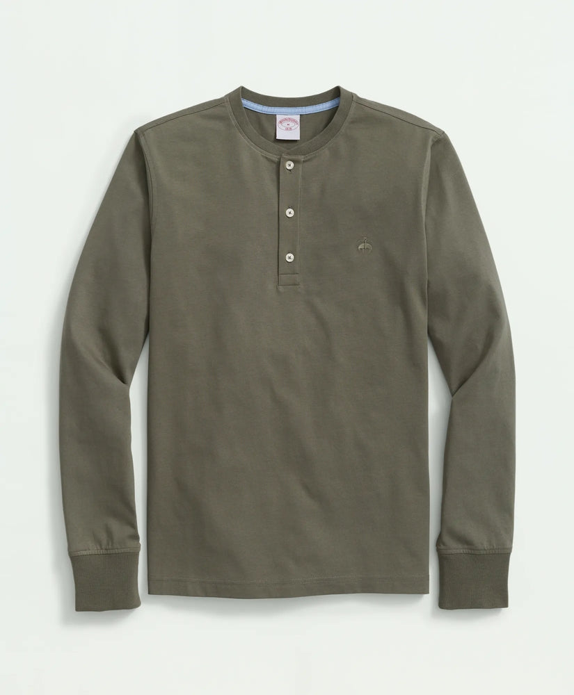 Sale Cotton Henley Long-Sleeve T-Shirt - Brooks Brothers Outlet