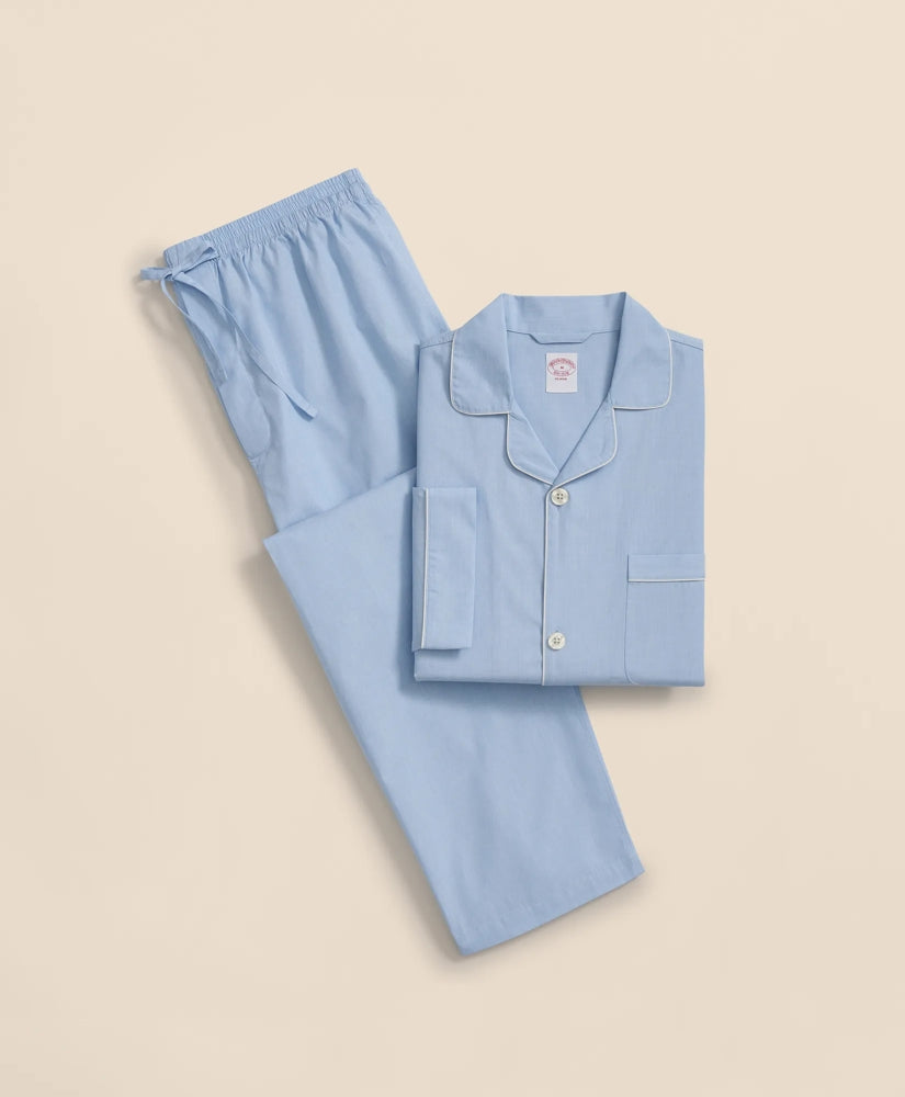 Men Cotton Broadcloth Pajamas - Brooks Brothers Discount