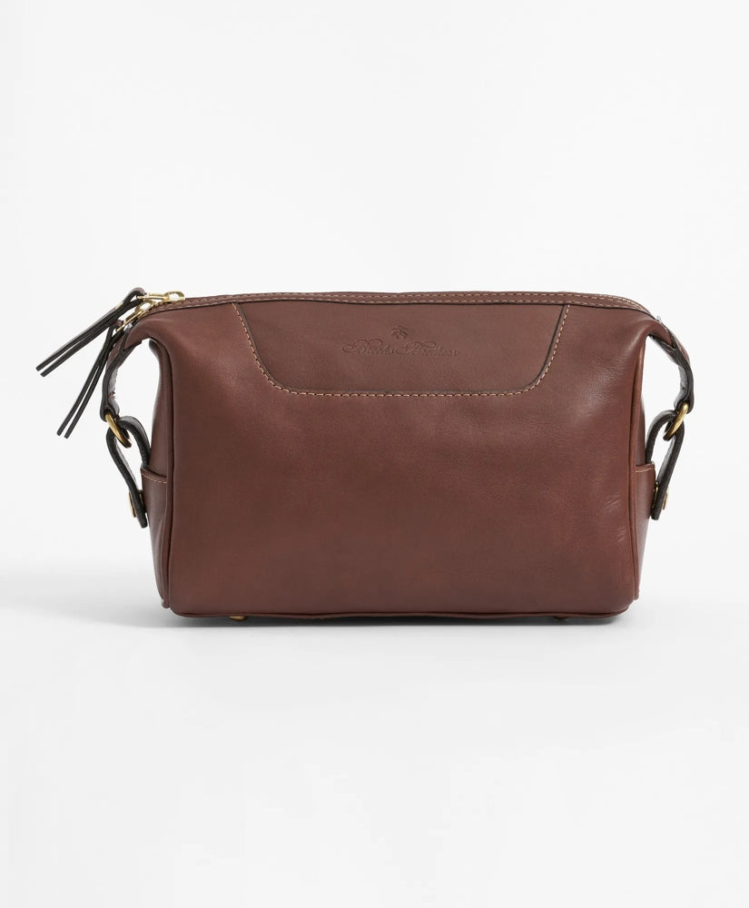 Men Leather Toiletry Bag - Brooks Brothers Outlet