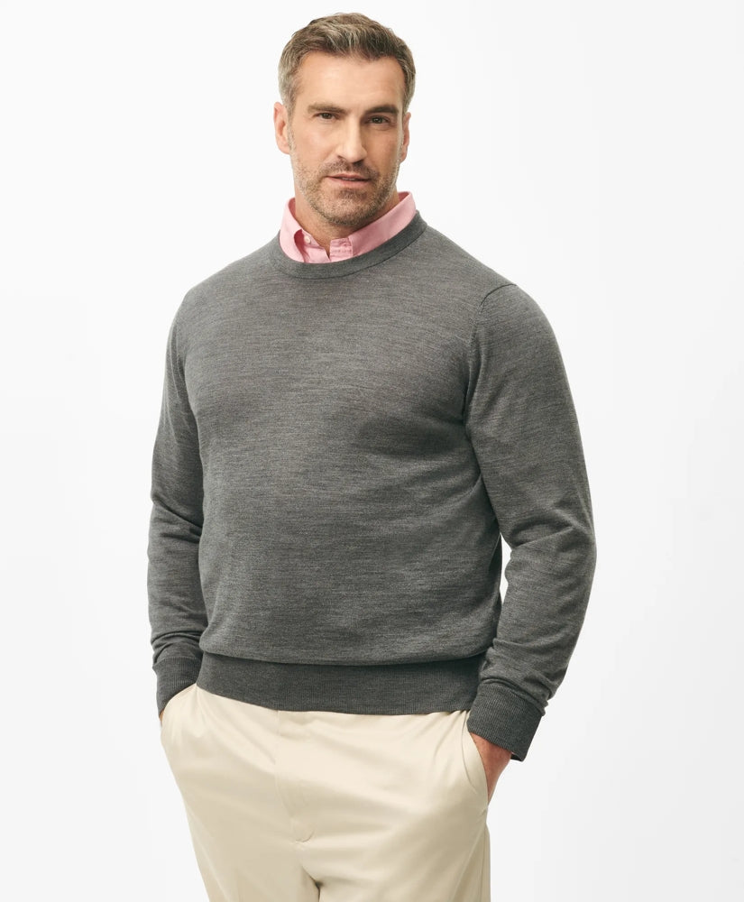 Men Big & Tall Ultimate Merino Wool Crewneck Sweater - Brooks Brothers Outlet