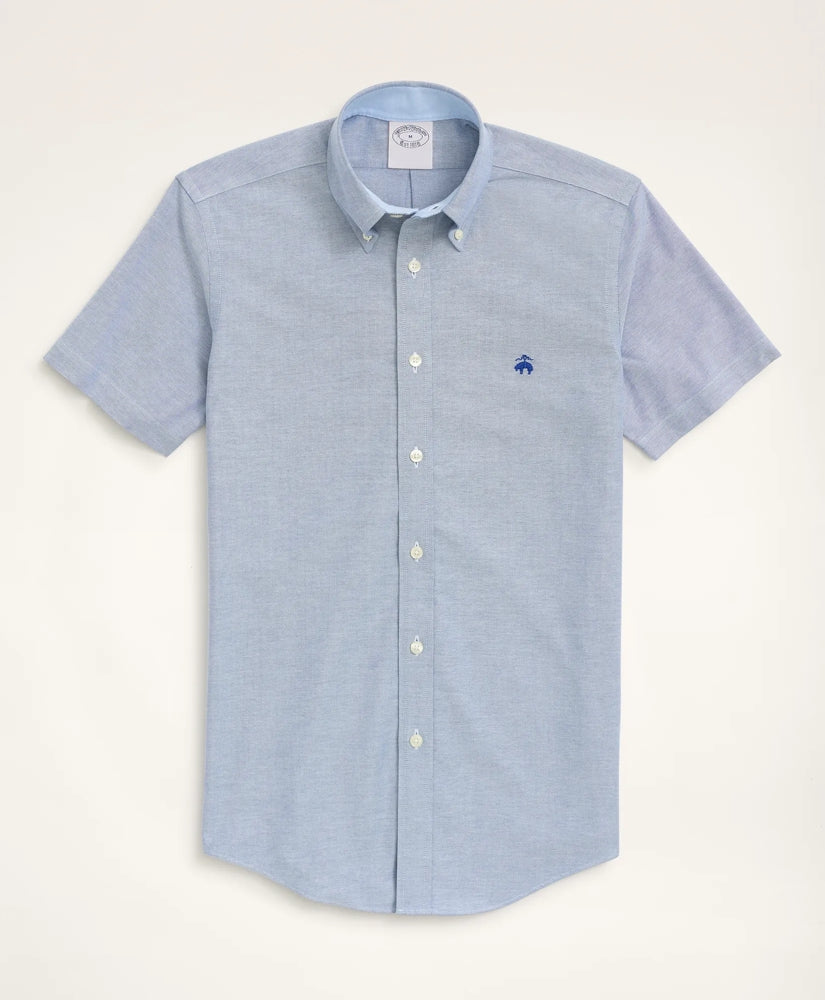 Shirts Stretch Non-Iron Oxford Button-Down Collar Short-Sleeve Sport Shirt - Brooks Brothers For sale
