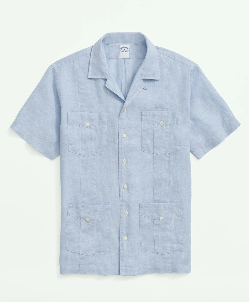 Shirts Irish Linen Short Sleeve Guayabera Shirt - Brooks Brothers Discount