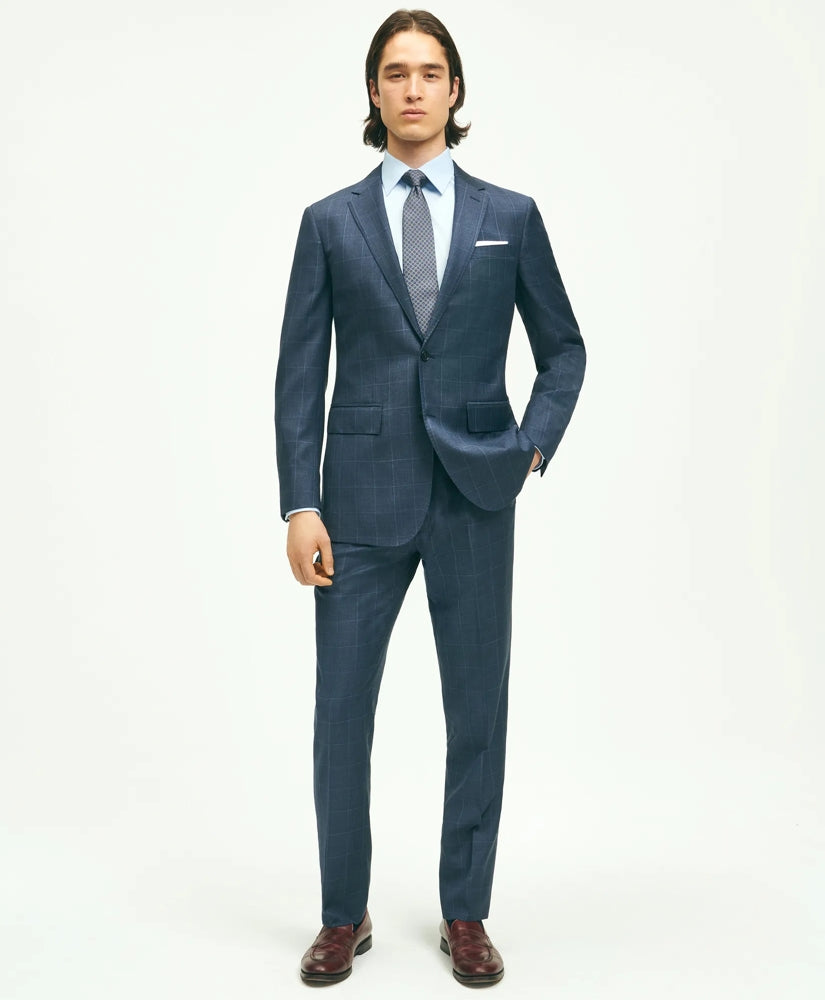 Men Slim Fit Wool Windowpane 1818 Suit - Brooks Brothers Near me