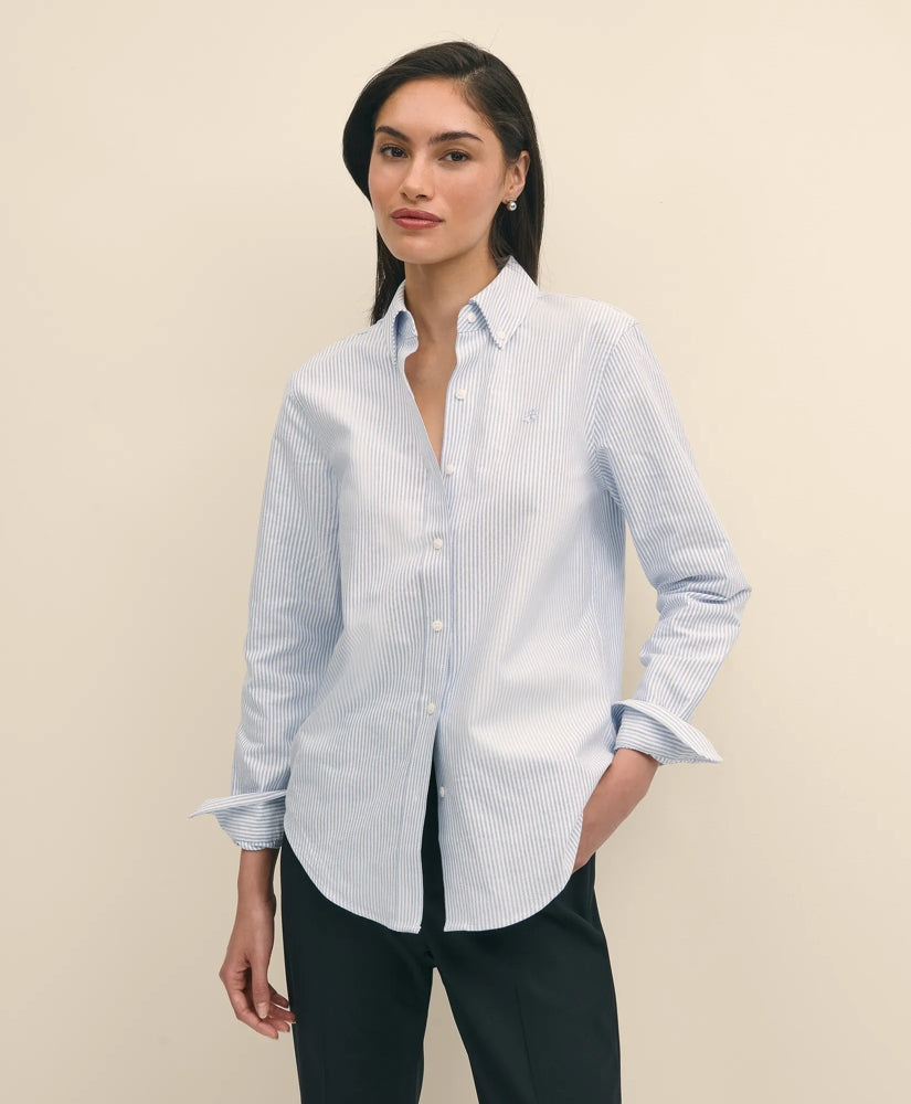 Shirts Classic-Fit Cotton Oxford Stripe Shirt - Brooks Brothers