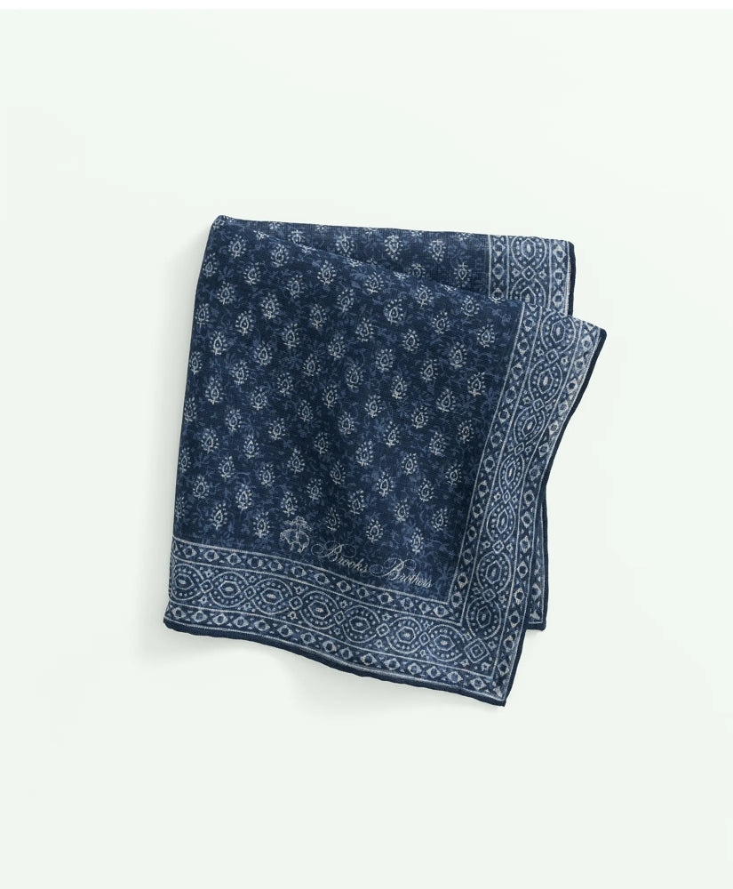 Men Batik Foulard Cotton-Linen Pocket Square - Brooks Brothers Near me