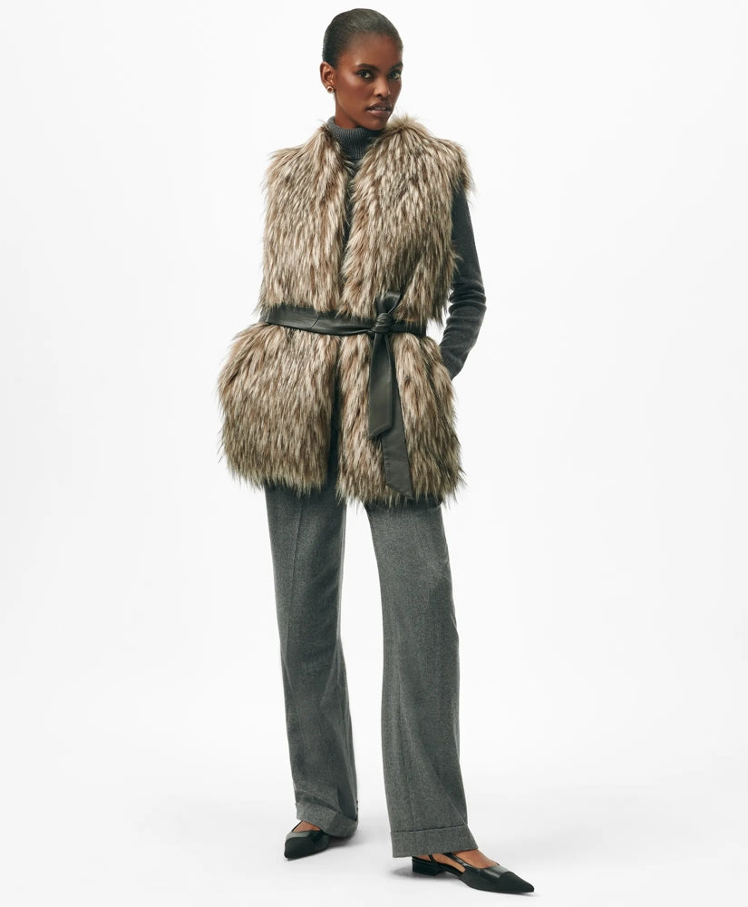 Sale Belted Faux Fur Vest - Brooks Brothers Discount