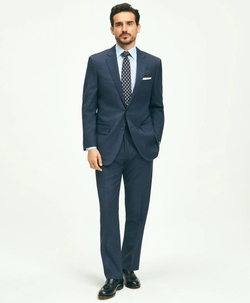 Tailored Traditional Fit Wool Checked 1818 Suit - Brooks Brothers Near me