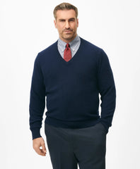 Men Big & Tall 3-Ply Cashmere V-Neck Sweater - Brooks Brothers Gift