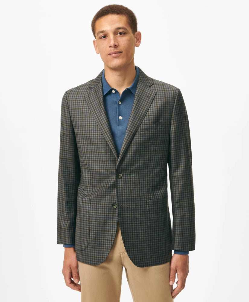 Sale Slim Fit Gingham Sport Coat in Wool - Brooks Brothers Outlet