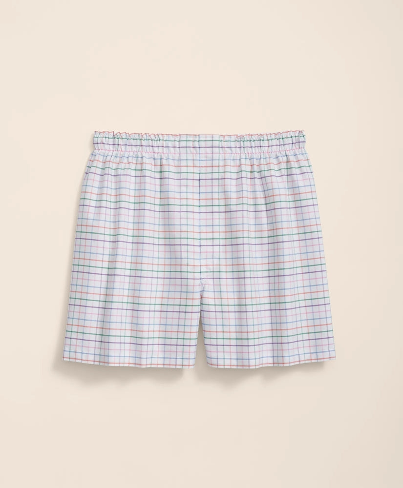 Sale Cotton Broadcloth Tattersall Boxers - Brooks Brothers Outlet