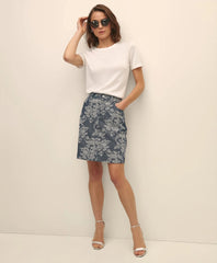 Sale Cotton Blend Floral Jacquard Mini Skirt - Brooks Brothers Near me