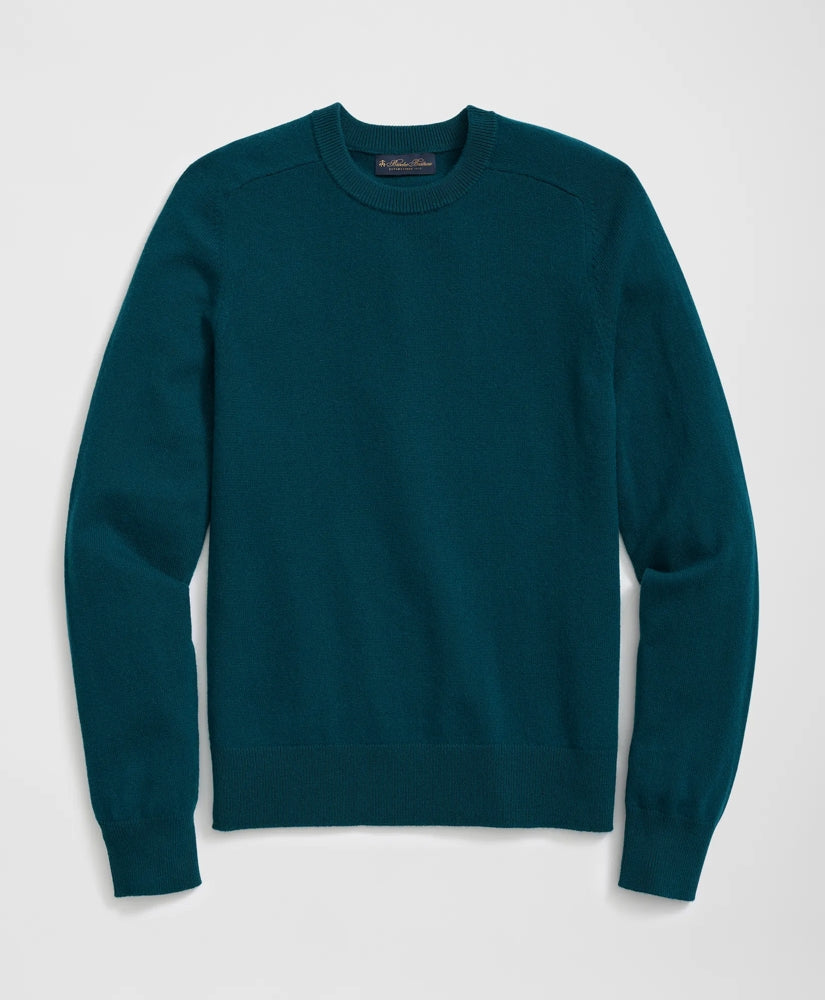 Men 3-Ply Cashmere Crewneck Saddle Shoulder Sweater - Brooks Brothers Outlet