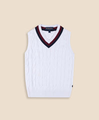 Boys Boys Classic Cable Knit Tennis Vest - Brooks Brothers sale