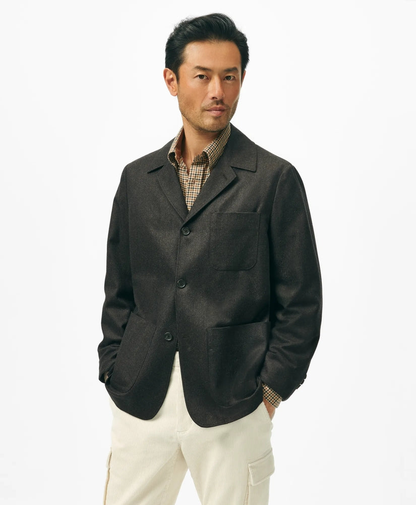 Sale Tailored Shirt Jacket in Wool Flannel - Brooks Brothers sale